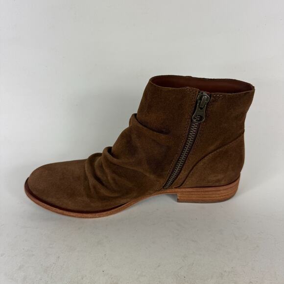 Kork-Ease Giba Bootie Women's 7 Minimalist Brown Leather Slip-On Almond Toe boot - Picture 6 of 10